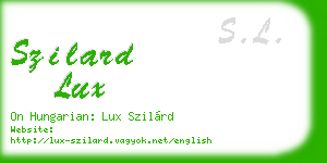 szilard lux business card